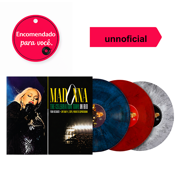 Vinil Madonna 3Xlp The Celebration Tour In Rio (Red, Blue & White Marble) With Extras
