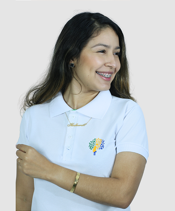 Camisa Polo Feminina em Piquet Branca