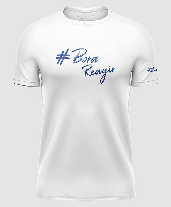Camiseta Masculina #BoraReagir Branca