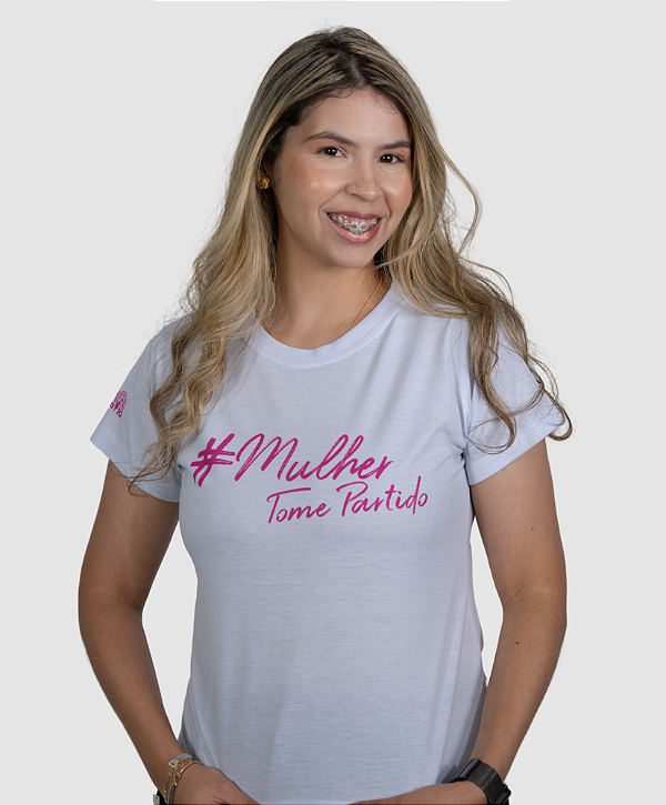 Camiseta #MulherTomePartido Branca