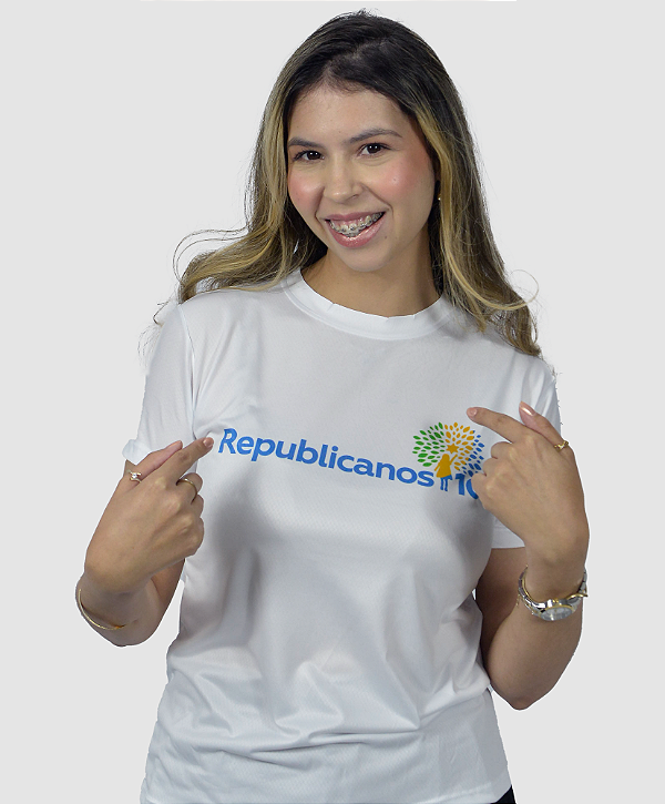 Camiseta DrySolution Branca Republicanos10 - Feminina