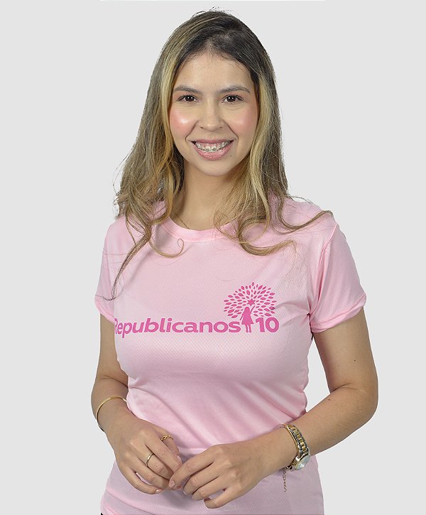 Camiseta DrySolution Rosa Republicanos10 - Feminina