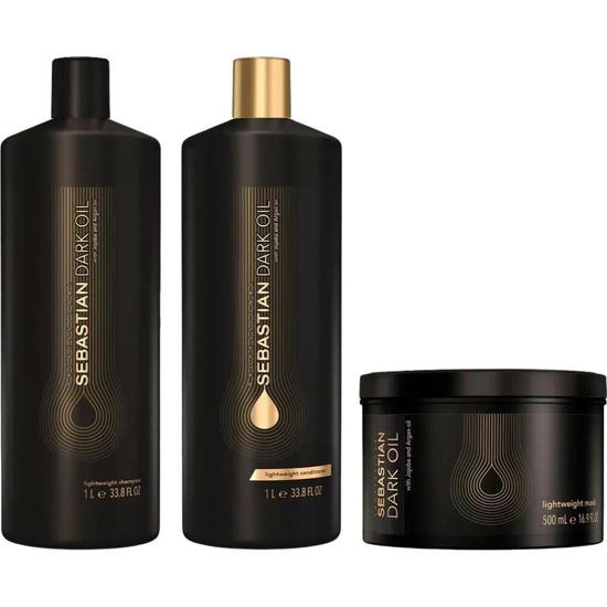 Shampoo e Condicionador Sebastian Dark Oil 1L + Máscara 500ML