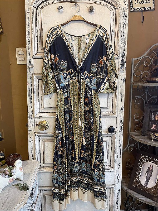 Vestido Longo Estampado Farm (M)