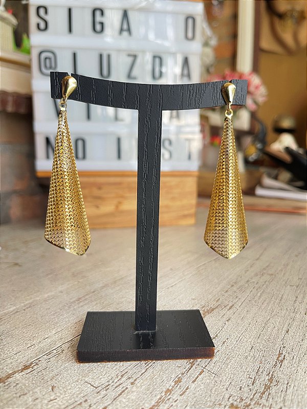 Brinco Lenço Vazado Dourado