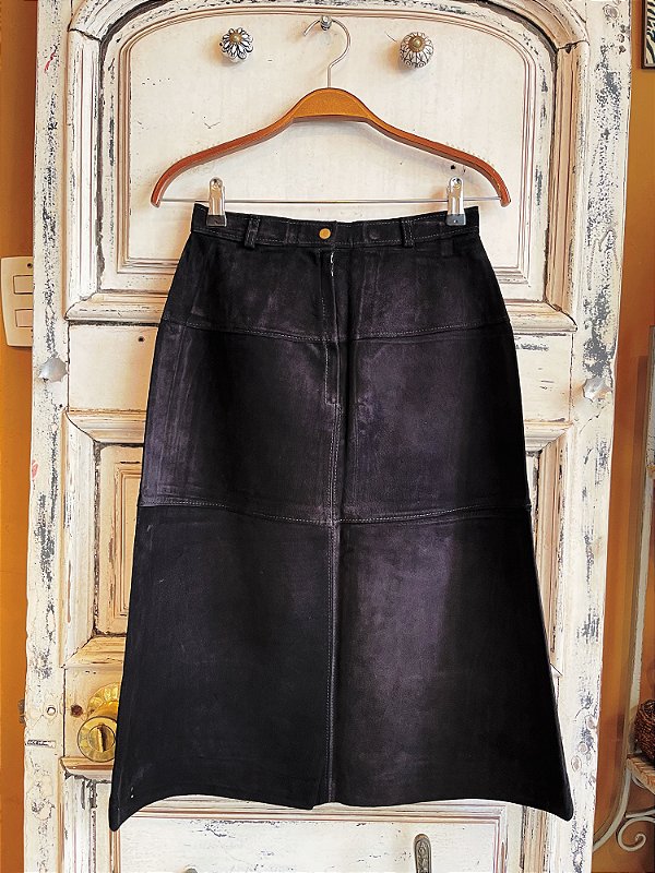 Saia Midi Vintage de Camurça General Modas (38)