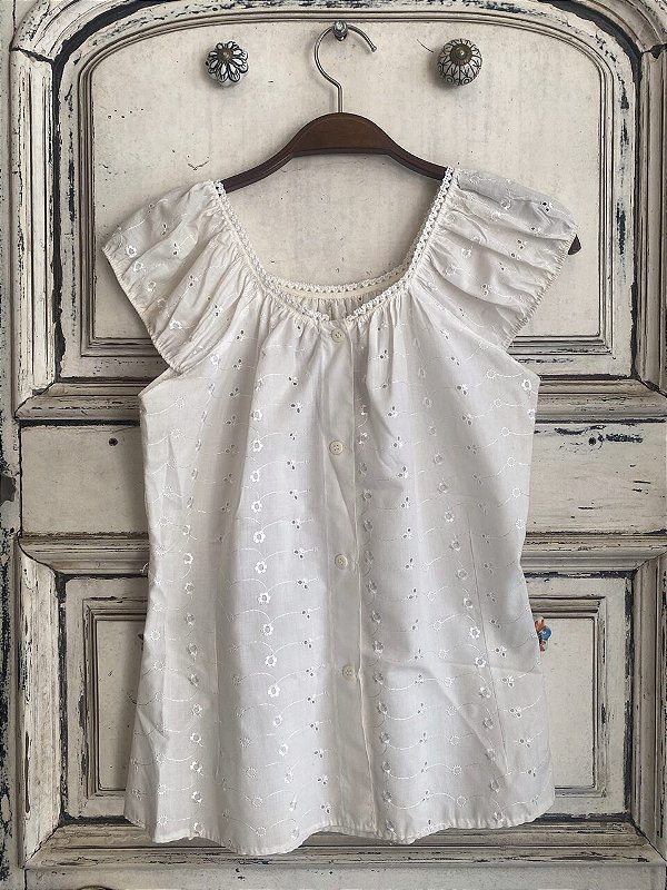 Blusa branca bordada (P)