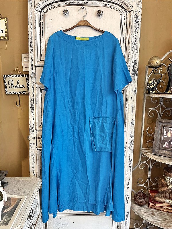 Vestido Longo Linho Marisa Ribeiro (P)