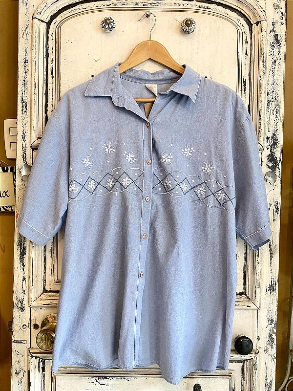 Camisa Vintage Bordada (G)