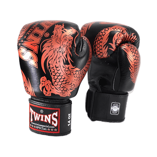 Luvas de Muay Thai | Boxe - Twins Special "Black & Copper Dragon"