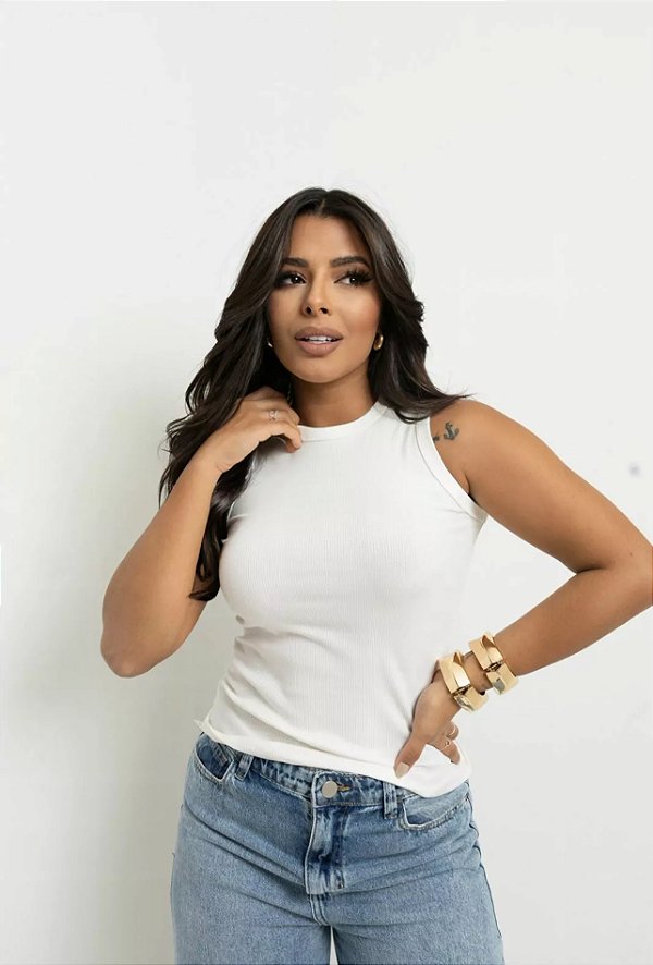 Regata Canelada Georgina Branca