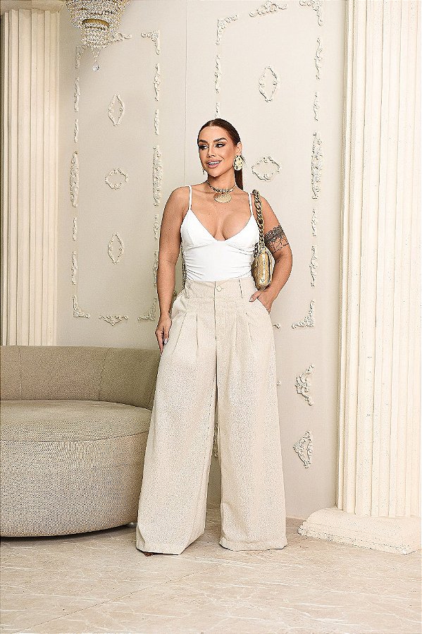 Calça Pantalona Linho