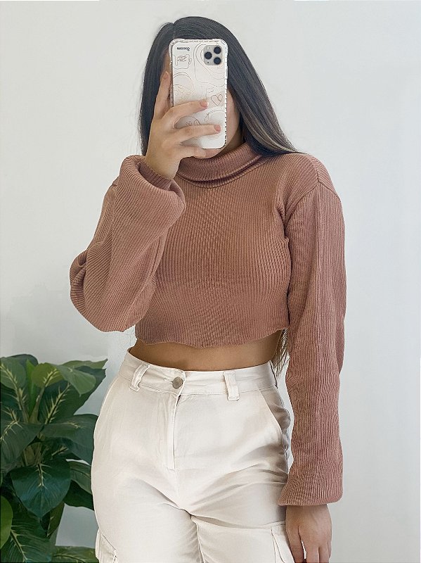 cropped tricô crush terracota