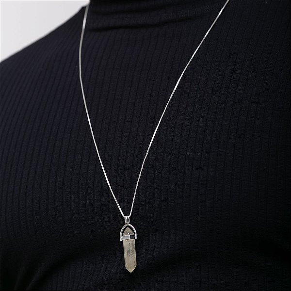 Colar Pingente Cristal Banhado em Prata 925