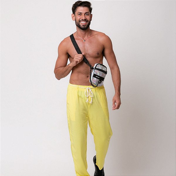 Calça Viscose Pantacourt Amarelo