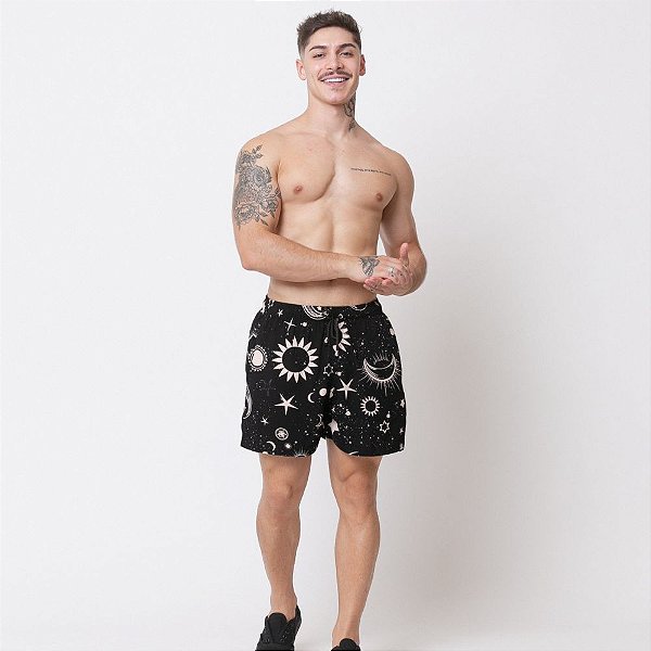 Shorts Viscolinho Santo Luxo Man Luas e Estrelas