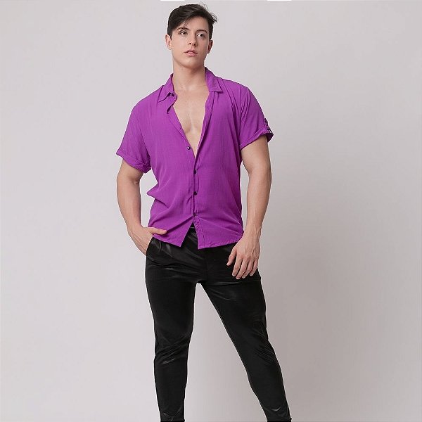 Camisa Viscolinho Roxo