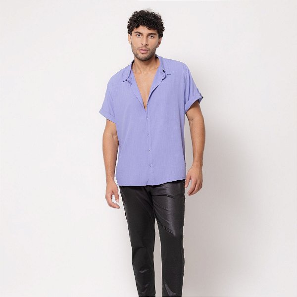 Camisa Viscolinho Lilás
