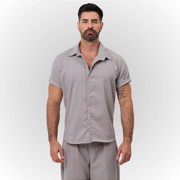 Camisa Linho Cinza - Linha Exclusiva