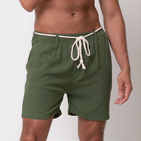 Bermuda Viscolinho Verde Militar