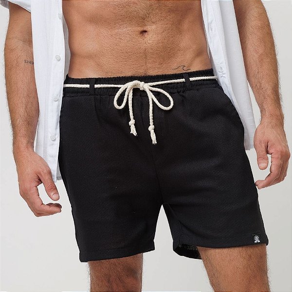 Bermuda Linho Preto - Linha Exclusiva