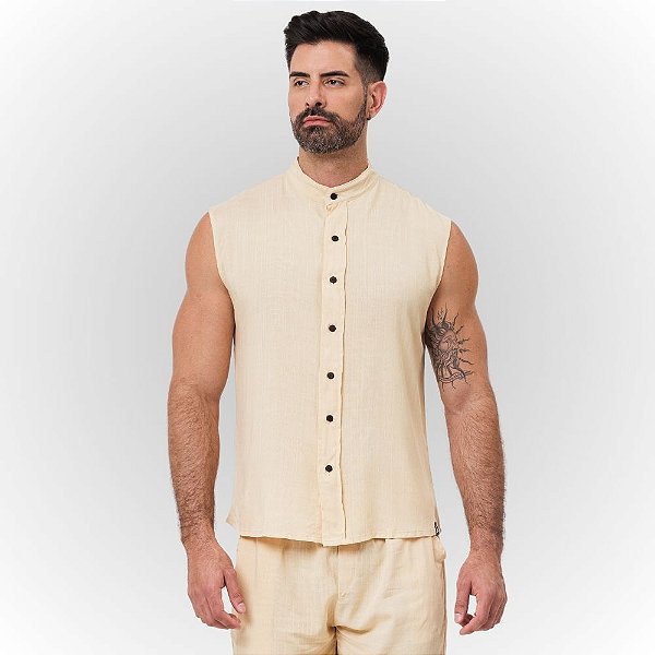 Regata Viscolinho Gola Padre Palha