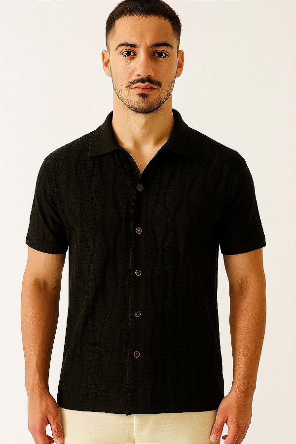 Camisa Casual Slim Preto