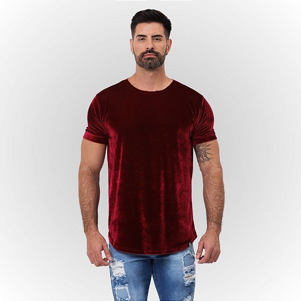 Camiseta Veludo Vinho