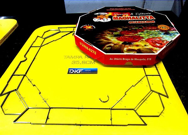 Molde de corte caixa de pizza oitavado tampa e fundo