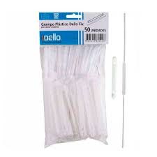 Grampos Plastico Estendido C/50 Branco - Dello