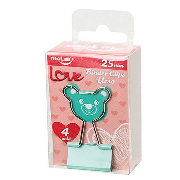 Binder Clips 25mm C/4 Love Urso - Molin