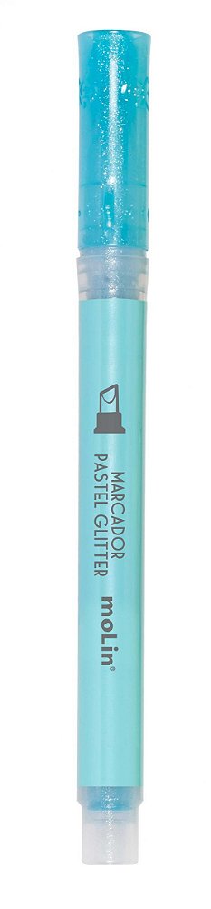 Marcador Fluor Glitter Azul - Molin
