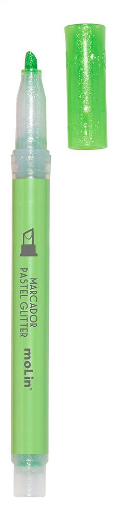 Marcador Fluor Glitter Verde - Molin