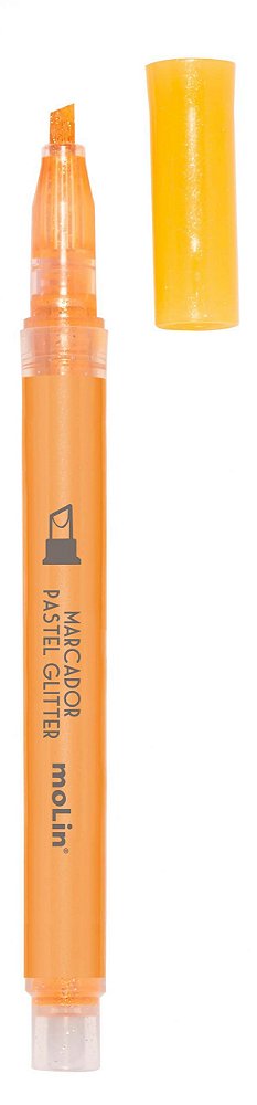 Marcador Fluor Glitter Laranja - Molin