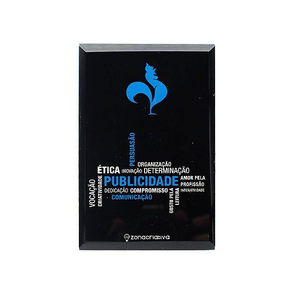 Mini Plaquinha 12x8cm Vidro Publicidade - Zona
