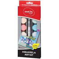 Estojo C/12 Aquarela Metalica + Pincel - Molin