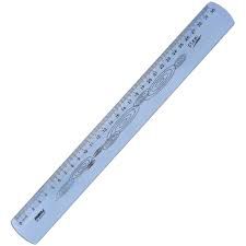 Regua 30cm Flexivel Liso Azul- Waleu