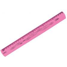Regua 30cm Flexivel Liso Rosa - Waleu