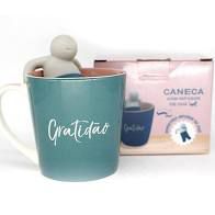 Caneca 350ml C/infusor Cha Gratidao - Zona