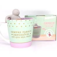 Caneca 350ml C/infusor Cha Impossivel - Zona