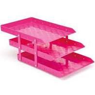 Caixa Correspondencia Tripla Movel Rosa - Waleu