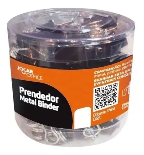 Binder Clip 25mm Cx/48 Preto - Jocar