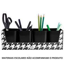 Kit Pied De Poule C/4 Porta Objetos Preto - Dello