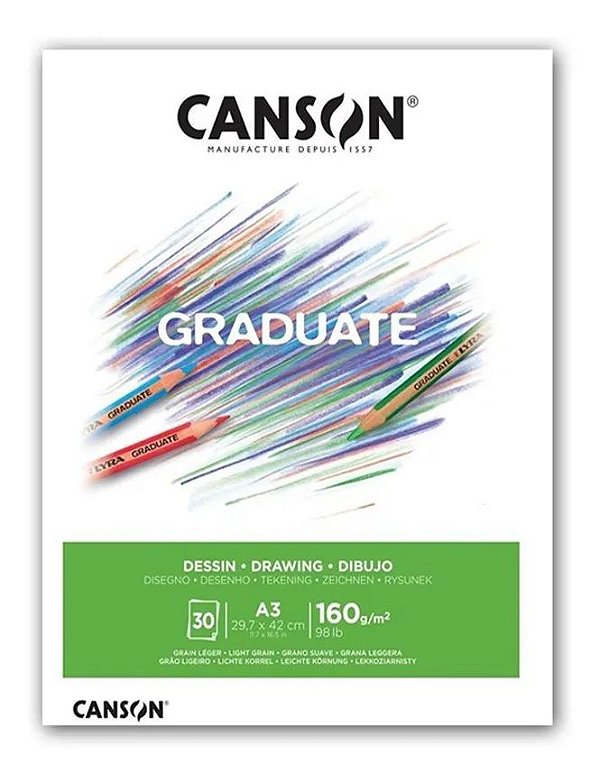 Bloco A3 160g 30f Graduate Desenho - Canson