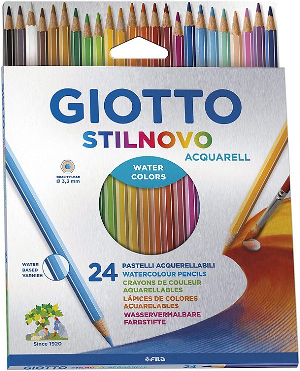 Lapis Cor 24 Cores Giotto Stil Aquarelavel -canson