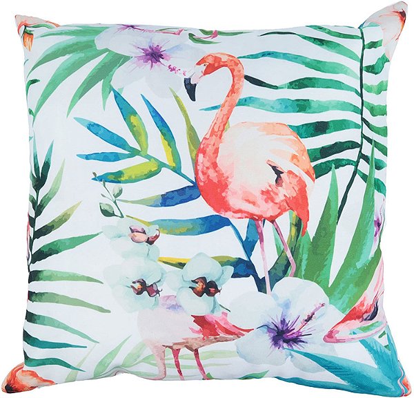 Capa Almofada 45x45cm Flamingo Florido - Urban