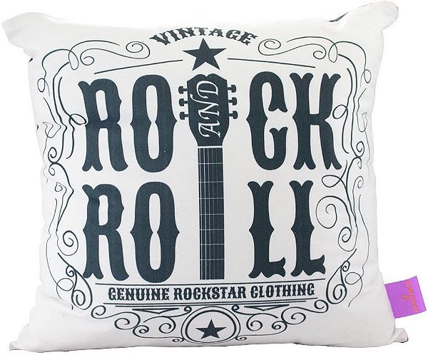 Almofada 40x40cm Fibra Veludo Rock And Roll - Zona