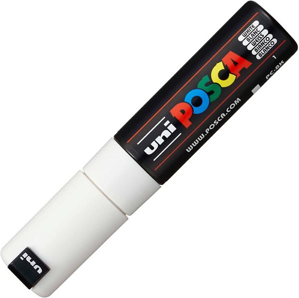Caneta Chisel Shaped Posca 8k Branca - Uni