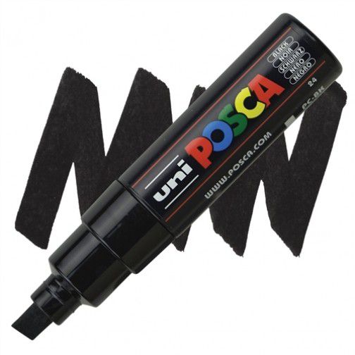 Caneta Chisel Shaped Posca 8k Preto - Uni