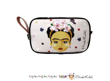 Necessaire Vivo Estampa Frida Kahlo Rosa - Logo